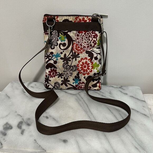 LeSportsac Floral Crossbody Bag - Red and Brown - Picture 2 of 9